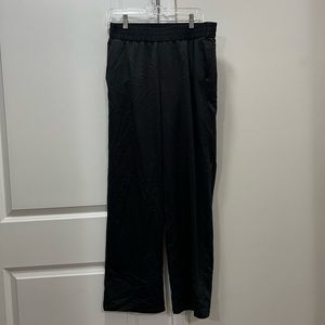 Eileen Fisher Black Satin Elastic Waistband Pants Size Small